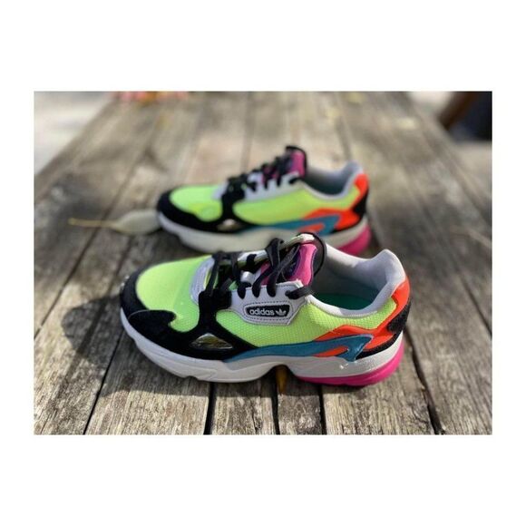Adidas Falcon Torsion Neon Sneakers Multicolor Women’s Sz 5 - Picture 4 of 9